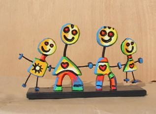 Peinture intitulée "Les gens heureux" par Les Guallino, Œuvre d'art originale, Autre
