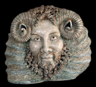 Sculpture intitulée "ZEUS AMMON-EAT bron…" par Gubé, Œuvre d'art originale, Bronze