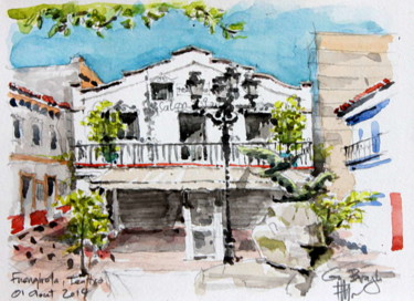 绘画 标题为“Fuengirola - Teatro…” 由Gu Bragh, 原创艺术品, 水彩