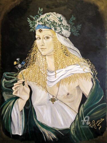Peinture intitulée "La Flora - Lucrezia…" par Fulvia Guccini, Œuvre d'art originale, Tempera