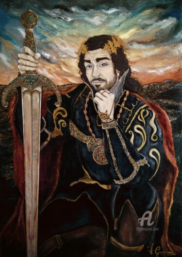 Pittura intitolato "Il Principe - Cesar…" da Fulvia Guccini, Opera d'arte originale, Tempera