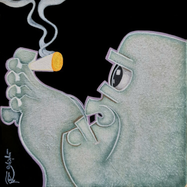 Peinture intitulée "Retroman I" par Güçlü Kadir Yılmaz, Œuvre d'art originale, Acrylique
