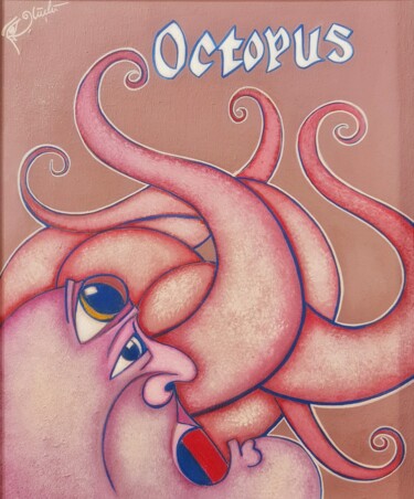 Pintura intitulada "Octopus Man" por Güçlü Kadir Yılmaz, Obras de arte originais, Acrílico