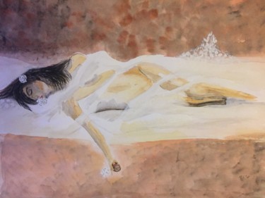 Malerei mit dem Titel "sleeping beauty" von Gudrun Sageder, Original-Kunstwerk, Acryl
