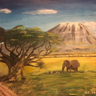 Painting titled "Kenian impression 2…" by Gudrun Sageder, Original Artwork, Acrylic