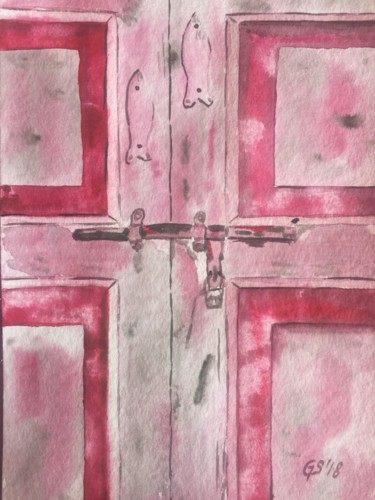 Painting titled "heaven's door" by Gudrun Sageder, Original Artwork, Watercolor