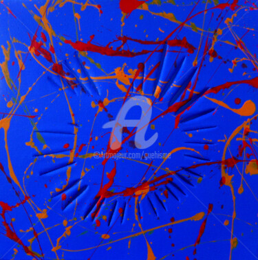 Peinture intitulée "Bleu" par Thierry Guého, Œuvre d'art originale, Acrylique