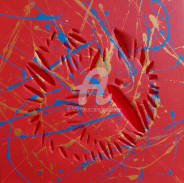 Peinture intitulée "Red" par Thierry Guého, Œuvre d'art originale, Acrylique