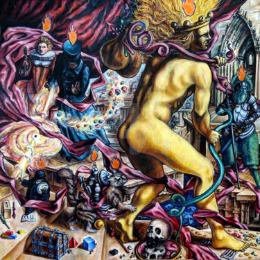Le Mat 2 Pittura intitolato "Le Mat 2" da Thierry Guého, Opera d'arte originale, Olio