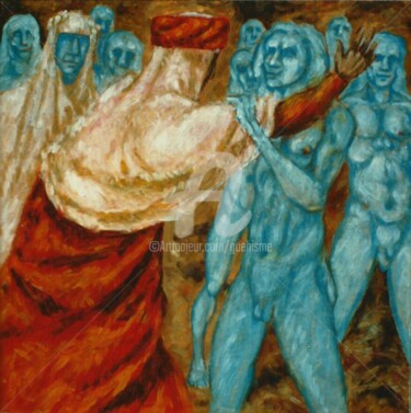 Peinture intitulée "Dante et Sordello" par Thierry Guého, Œuvre d'art originale, Huile