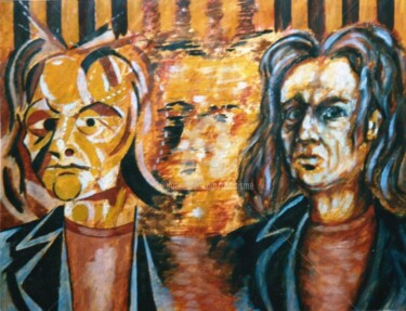 Peinture intitulée "Les trois visages" par Thierry Guého, Œuvre d'art originale, Huile
