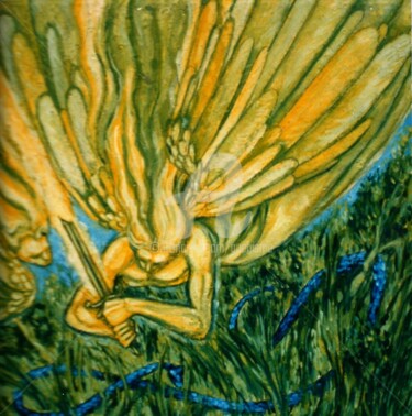Peinture intitulée "La Déroute du Serpe…" par Thierry Guého, Œuvre d'art originale, Huile