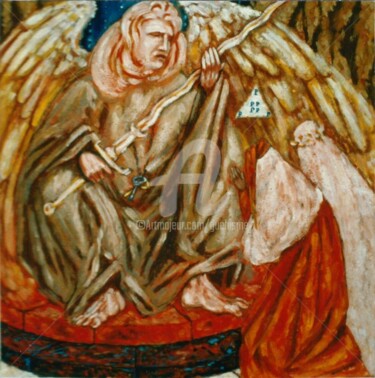 Peinture intitulée "L'Ange de la Porte" par Thierry Guého, Œuvre d'art originale, Huile