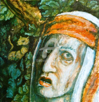 Peinture intitulée "Dante égaré" par Thierry Guého, Œuvre d'art originale, Huile
