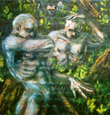 Peinture intitulée "Les Dilapidateurs" par Thierry Guého, Œuvre d'art originale, Huile