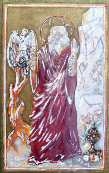 Peinture intitulée "Saint Jean" par Thierry Guého, Œuvre d'art originale, Huile