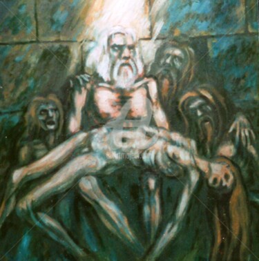 Peinture intitulée "Ugolin et ses enfan…" par Thierry Guého, Œuvre d'art originale, Huile