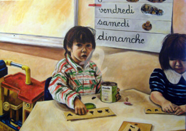 Peinture intitulée "Enfant sage" par Thierry Guého, Œuvre d'art originale