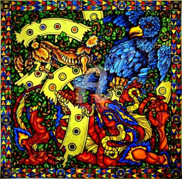 Peinture intitulée "La Destruction du c…" par Thierry Guého, Œuvre d'art originale, Huile