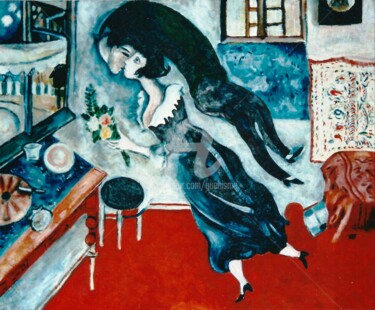 Peinture intitulée "Chat galerie" par Thierry Guého, Œuvre d'art originale, Autre