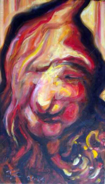 Peinture intitulée "Ma sorcière bien-ai…" par Thierry Guého, Œuvre d'art originale, Huile