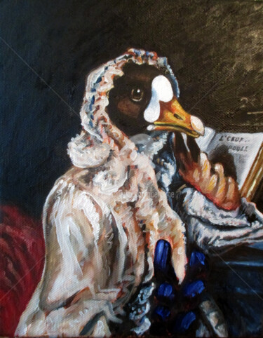 Peinture intitulée "La mère l'Oie" par Thierry Guého, Œuvre d'art originale, Huile