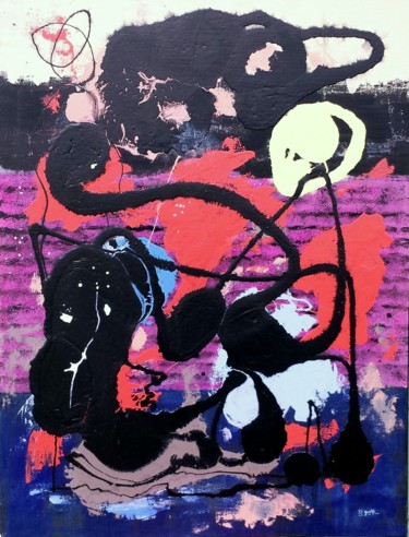 Картина под названием "Large abstraction 1…" - Jean François Guelfi, Подлинное произведение искусства, Акрил Установлен на Д…