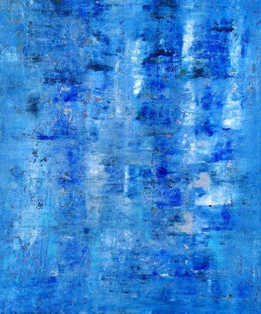 Peinture intitulée "Abstraction en bleu" par Jean François Guelfi, Œuvre d'art originale, Acrylique Monté sur Châssis en bois