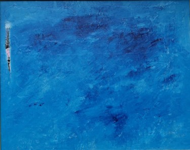 Painting titled "Bleu" by Jean François Guelfi, Original Artwork, Acrylic Mounted on Wood Stretcher frame