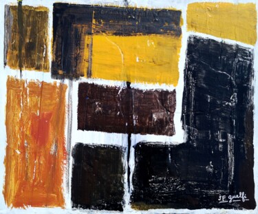 Painting titled "Composition 11-23" by Jean François Guelfi, Original Artwork, Acrylic Mounted on Wood Stretcher frame