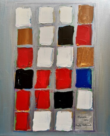 Schilderij getiteld "Mercure (1)" door Jean François Guelfi, Origineel Kunstwerk, Acryl Gemonteerd op Frame voor houten bran…