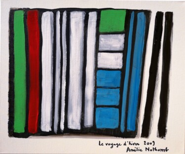Painting titled "Le voyage d'hiver" by Jean François Guelfi, Original Artwork, Acrylic Mounted on Wood Stretcher frame