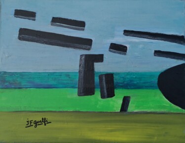 Painting titled "Petite composition…" by Jean François Guelfi, Original Artwork, Acrylic Mounted on Wood Stretcher frame