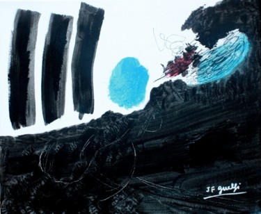 Malarstwo zatytułowany „La vague” autorstwa Jean François Guelfi, Oryginalna praca, Akryl Zamontowany na Drewniana rama noszy
