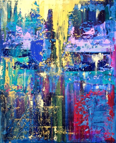 Painting titled "Abstraction-coloree…" by Jean François Guelfi, Original Artwork, Acrylic