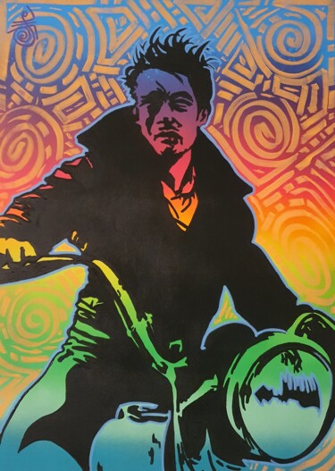 Painting titled "REBEL SOUL (James D…" by Guemi (1980), Original Artwork, Acrylic Mounted on Wood Stretcher frame