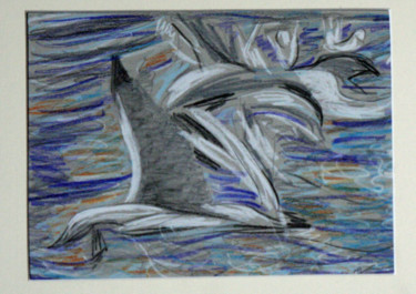 Dessin intitulée "oiseau 4" par Guénaël Henrion, Œuvre d'art originale, Crayon
