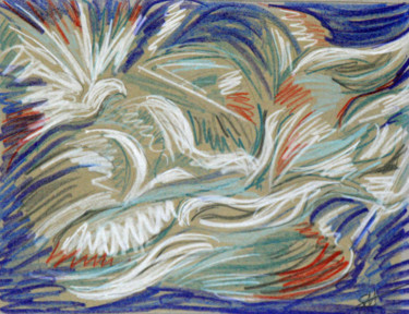 Dessin intitulée "oiseaux 2" par Guénaël Henrion, Œuvre d'art originale, Crayon