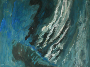 Painting titled "rêve-7 2010" by Guénaël Henrion, Original Artwork, Oil