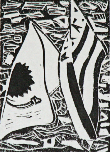 "lino 7" başlıklı Baskıresim Guénaël Henrion tarafından, Orijinal sanat, Linocut