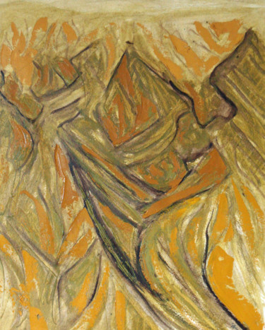 Peinture intitulée "estran  5" par Guénaël Henrion, Œuvre d'art originale, Huile