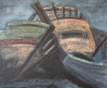 Painting titled "camaret-15" by Guénaël Henrion, Original Artwork