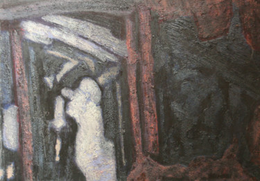 Painting titled "Evocation-9" by Guénaël Henrion, Original Artwork, Acrylic