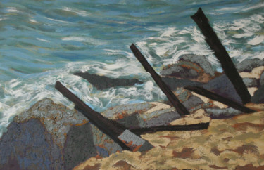 Peinture intitulée "dernier rivage 2019…" par Guénaël Henrion, Œuvre d'art originale, Acrylique