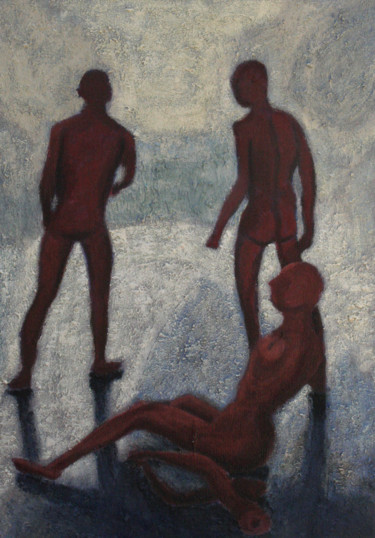 Painting titled "sans titre  silhoue…" by Guénaël Henrion, Original Artwork, Acrylic