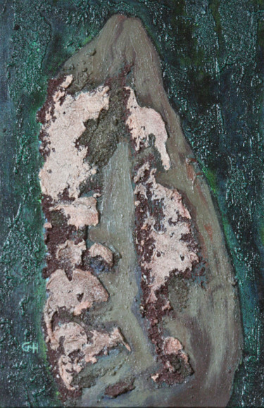 Peinture intitulée "petit menhir 2" par Guénaël Henrion, Œuvre d'art originale, Acrylique