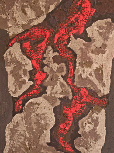 Peinture intitulée "rouge 2" par Guénaël Henrion, Œuvre d'art originale, Acrylique