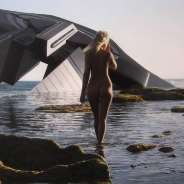 Painting titled "Идущая по воде" by Guennadi Ulibin, Original Artwork