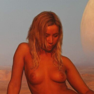 Painting titled "Красная планета" by Guennadi Ulibin, Original Artwork, Oil