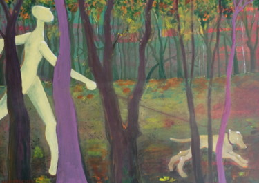 Pittura intitolato "exercise 2    jogge…" da Günter Hubert Winterscheid, Opera d'arte originale, Acrilico